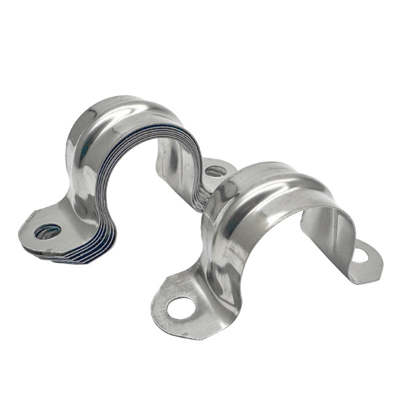 ZLYY 3/4inch Two Hole Strap U Bracket Stainless Steel Tube Strap Tension Clip Assortment Kit Heavy Duty Rigid Pipe Strap Clamp For The Inner Diameter of Water Pipe is 3/4inch 20Pcs (25mm) - Image 1